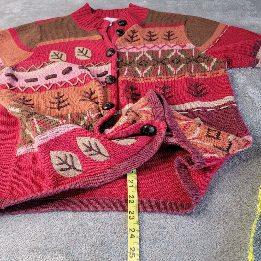 The TOG Shop Cardigan Button-up Front Knit ‎ Women's Size Large Colorful Fall - Picture 7 of 8